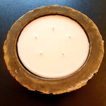 5 wick candle in a handmade candle holder